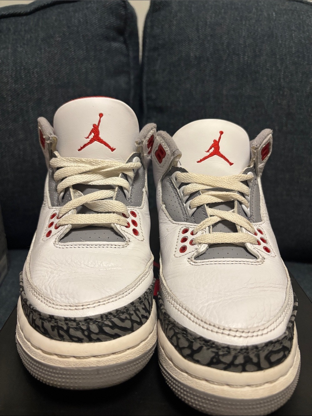Jordan White, Grey & Red Retro Basketball Sneakers